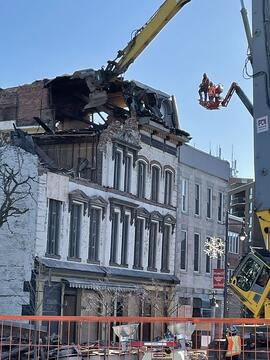 Digital photographs of Henderson building during demolition