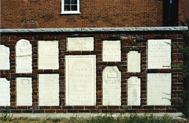 Grave stones in wall of St. Thomas Church