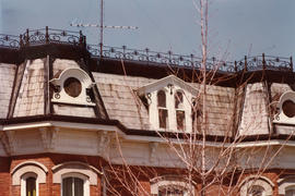 Roof detail at northeast corner of Bridge and Albert Streets