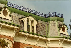 Roof detail at northeast corner of Bridge and Albert Streets