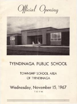 Program for official opening of Tyendinaga Public School