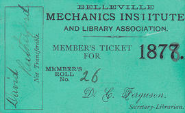 Rutherford, Thomas : tax receipts and Mechanics' Institute and Library membership card