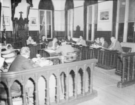 Council chambers in city hall, Belleville, Ontario.