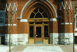 City Hall external entrance in Belleville, Ontario taken from Front Street.