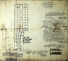 Subdivision of part of Lot 35 in the Township of Sidney