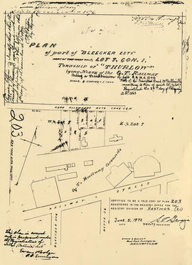 Plan of Bleecker Estate in the Township of Thurlow