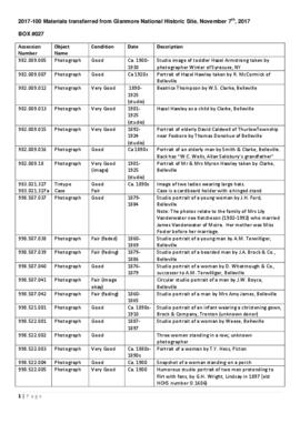 Materials transferred from Glanmore National Historic Site