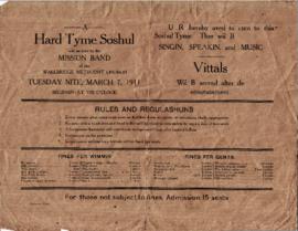 Program for 'A Hard Tyme Soshul'