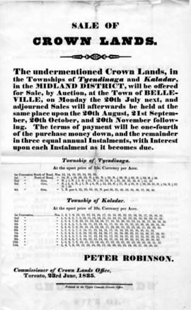 Tyendinaga Sale of Crown Land