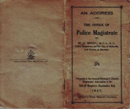 An Address on the Office of Police Magistrate