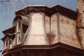 Architectural details on house on northeast corner of Charles and Bridge Streets