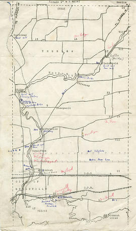 Map of Thurlow Township with annotations