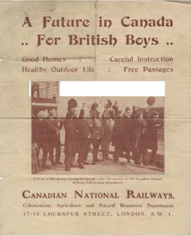 Scan of poster 'A Future in Canada for British Boys'