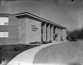 Front entrance of Moira Secondary school. Belleville, Ontario.