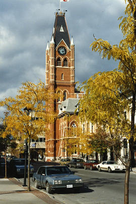 Photograph of buildings on Front Street, Belleville, Ontario.