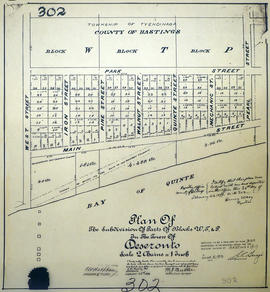 Plan of subdivision of Blocks W, T, P in Deseronto