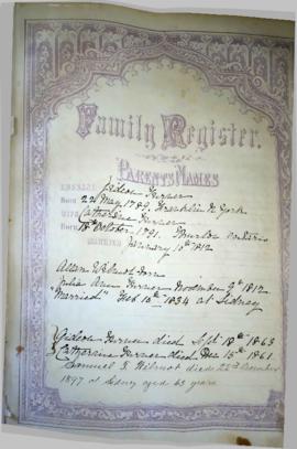 Digital photographs of family history notes