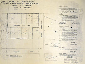 Subdivision of part of Lots 30-31 in the Township of Thurlow